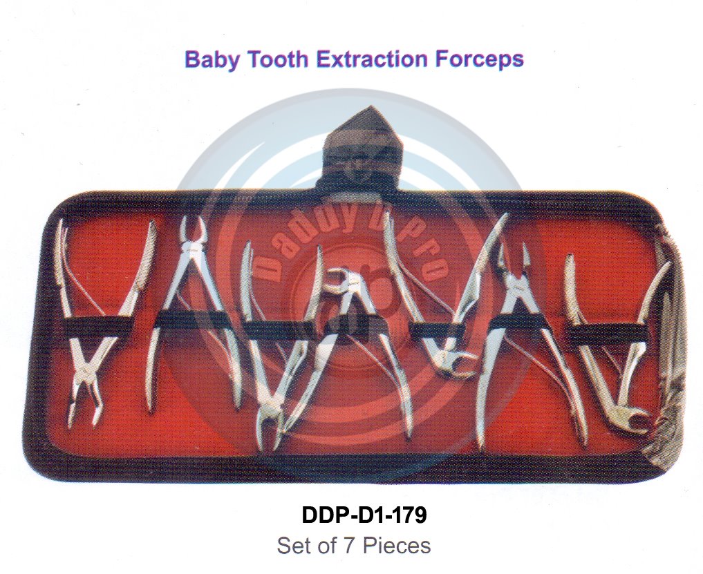 Baby Tooth Extracting Forceps  (Set of 7 pieces) (english pattern)