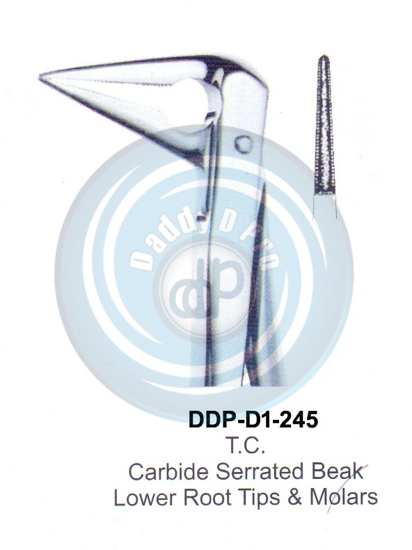 Tooth Extracting Forceps CRABIDE TIPPED ROOT TIP FORCEPS T.C. (english pattern) 