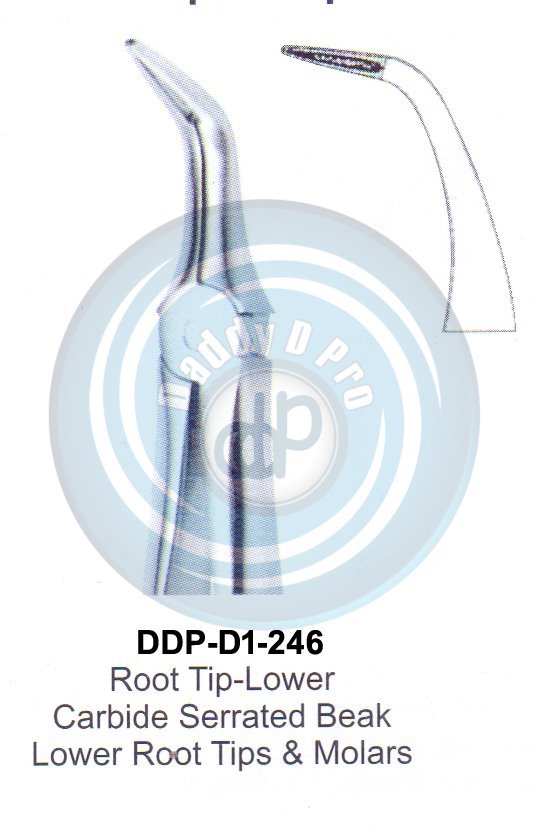 Tooth Extracting Forceps CRABIDE TIPPED ROOT TIP FORCEPS LOWER TIP (english pattern) 