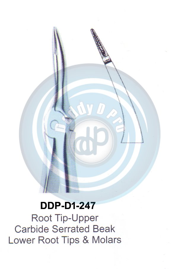 Tooth Extracting Forceps CRABIDE TIPPED ROOT TIP FORCEPS UPPER TIP (english pattern) 