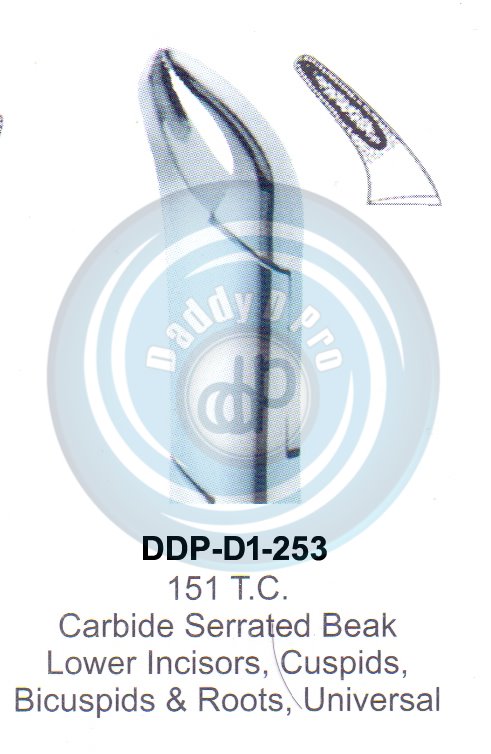 Tooth Extracting Forceps FIG#151T.C.  (english pattern) 