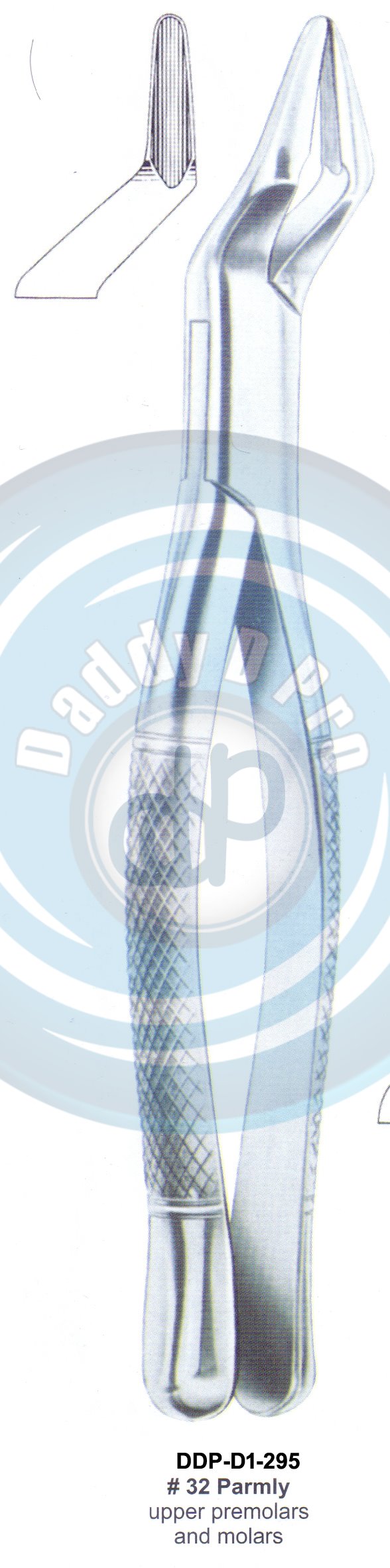 Tooth Extracting Forceps FIG# 32S PARMLY  (english pattern)