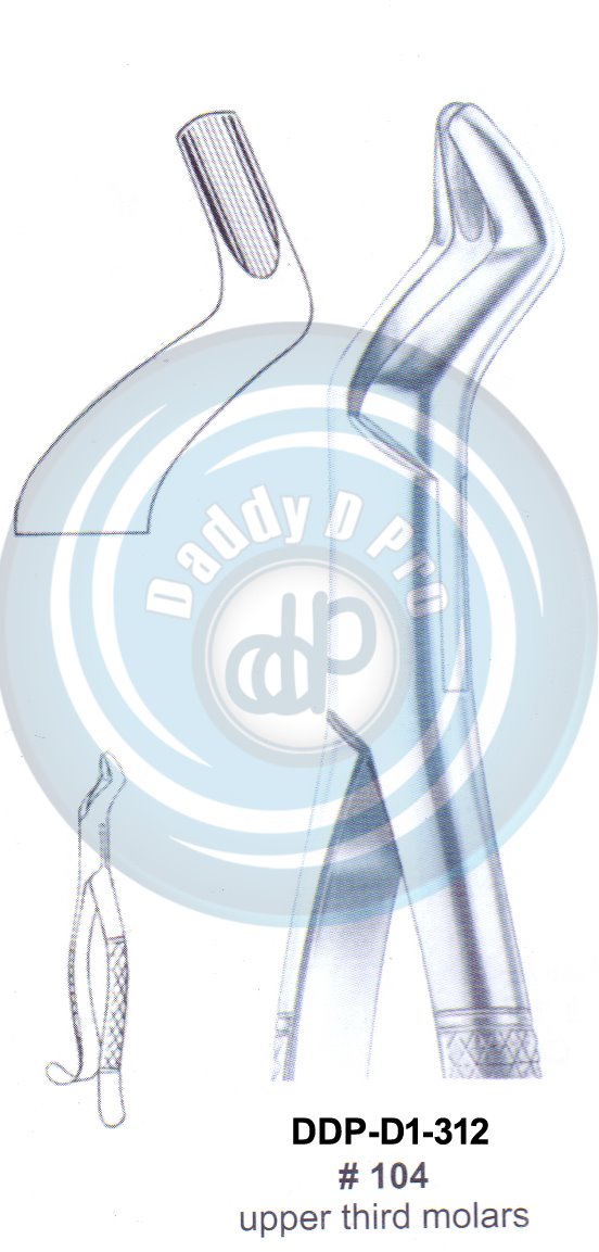 Tooth Extracting Forceps FIG# 104 (english pattern)