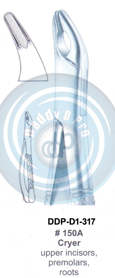 Tooth Extracting Forceps FIG#150A CRYER (english pattern)
