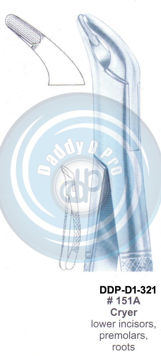 Tooth Extracting Forceps FIG#151A CRYER (english pattern)