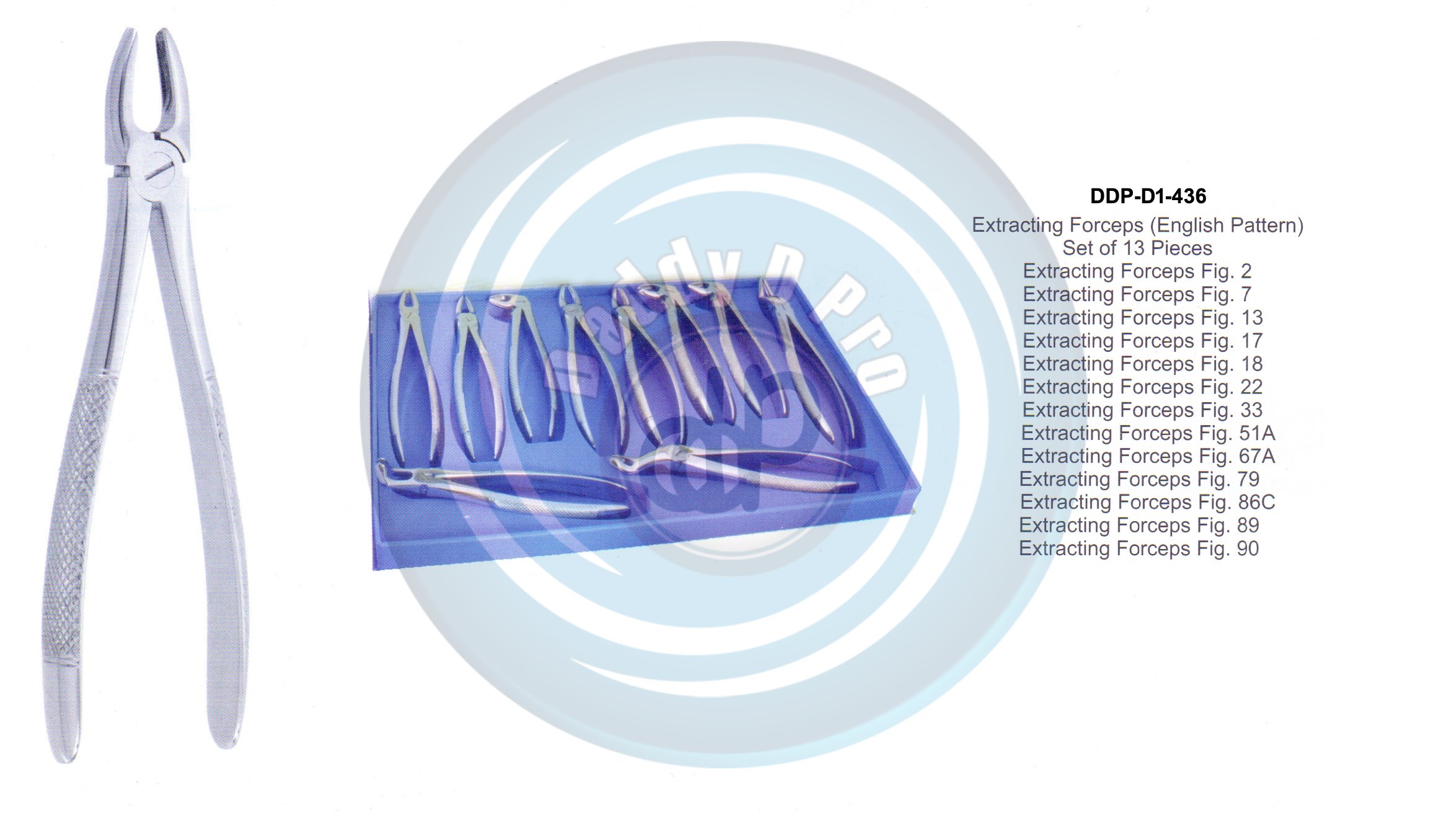 Tooth Extracting Forceps SET OF 10 PIECES    (english pattern)