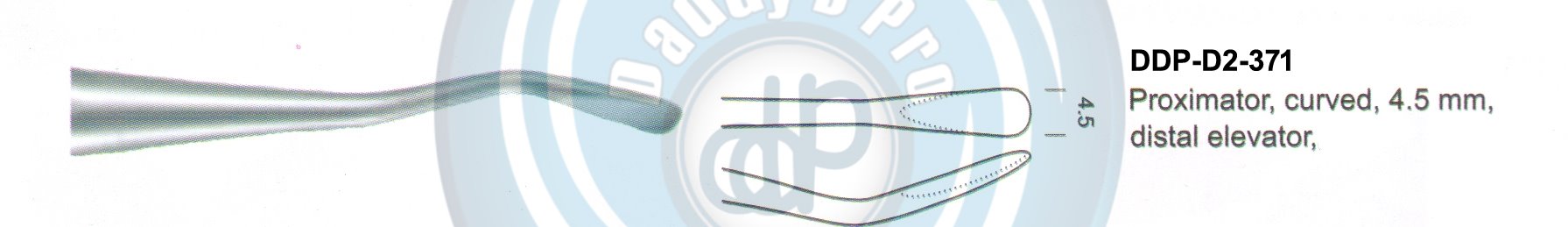 ROOTS ELEVATORS PDL ELEVATORS PROXIMATOR, CURVED,2.5MM, DISTAL ELEVATOR, 4.5MM