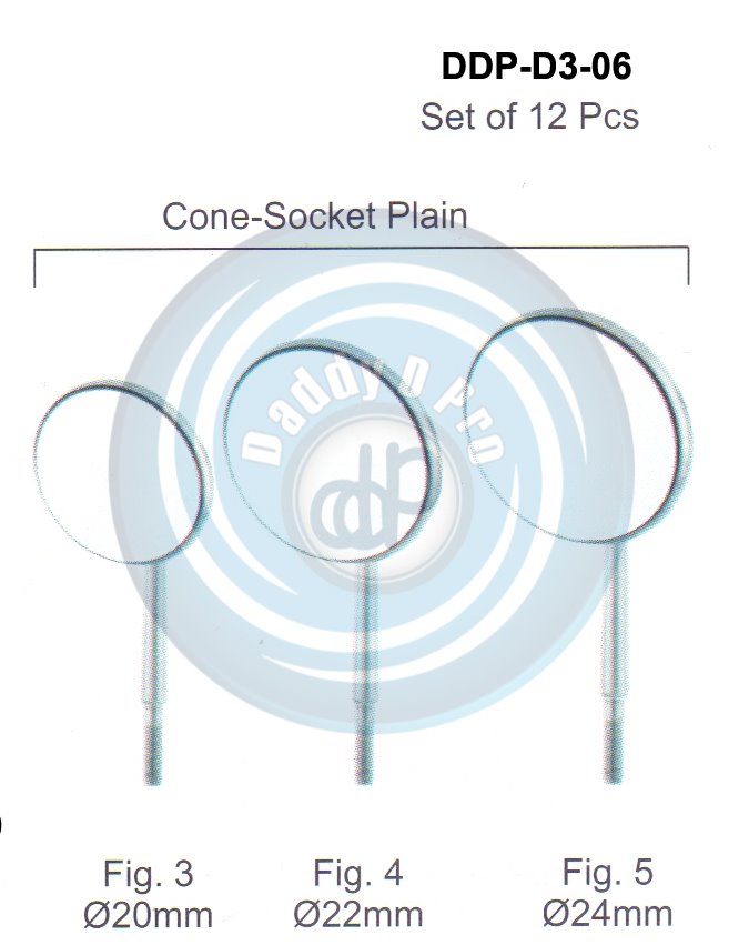 MIRRORS & HANDLES CONE-SOCKET PLAIN SET OF 12 PCS