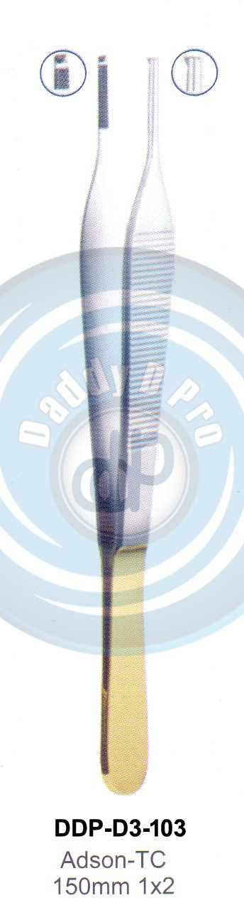 DENTAL TWEEZERS ADSON-TC 150MM 1X2 TEETH