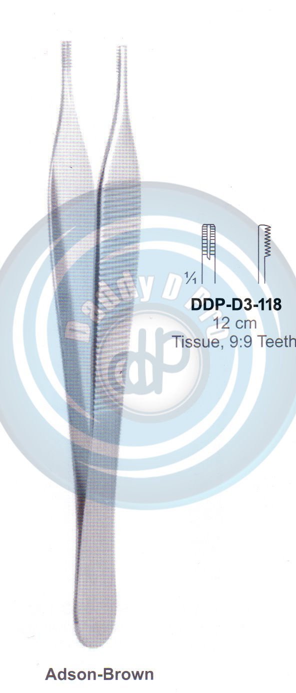 DENTAL TWEEZERS ADDSON BROWN 12 CM 9:9 TEETH