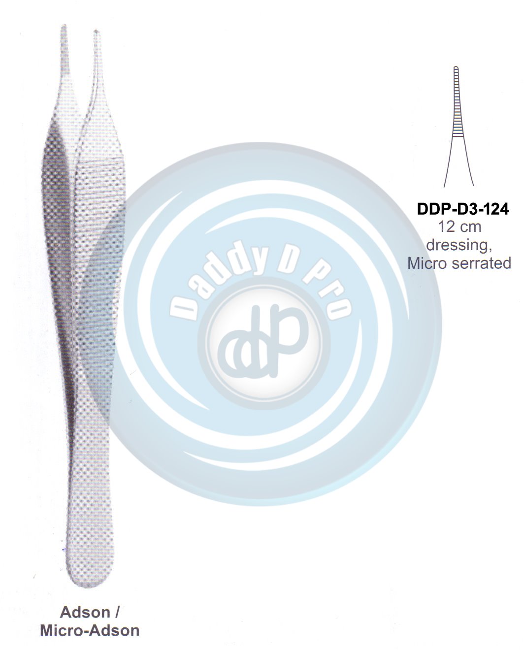 DENTAL TWEEZERS ADSON/MICRO-ADSON 12CM DRESSING MICRO SERRATED