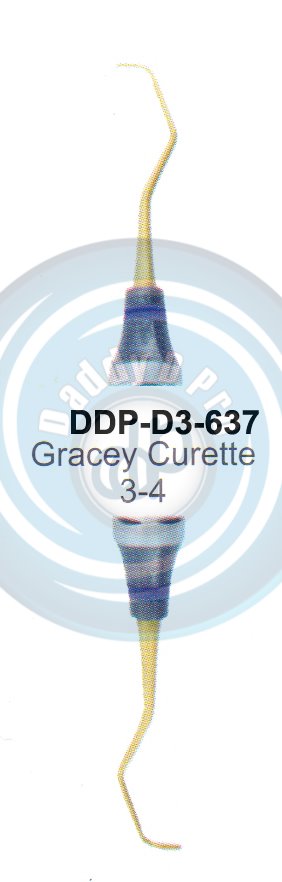 DENTEL CURETTES GRACEY CURETTES 3/4 HOLLOW HANDLE 10MM (BLACK AND GOLD COATING)
