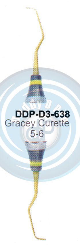 DENTEL CURETTES GRACEY CURETTES 5/6 HOLLOW HANDLE 10MM (BLACK AND GOLD COATING)