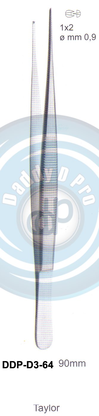 DENTAL TWEEZERS TAYLOR 90MM 1X2 TEETH