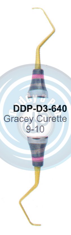DENTEL CURETTES GRACEY CURETTES 9/10 HOLLOW HANDLE 10MM (BLACK AND GOLD COATING)