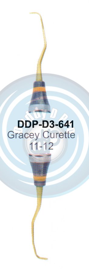 DENTEL CURETTES GRACEY CURETTES 11/12 HOLLOW HANDLE 10MM (BLACK AND GOLD COATING)