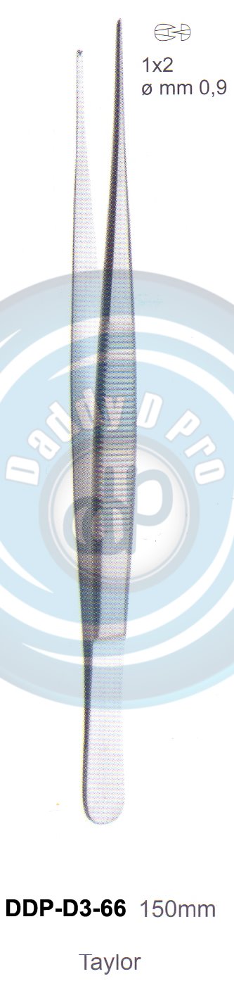 DENTAL TWEEZERS TAYLOR 150MM 1X2 TEETH