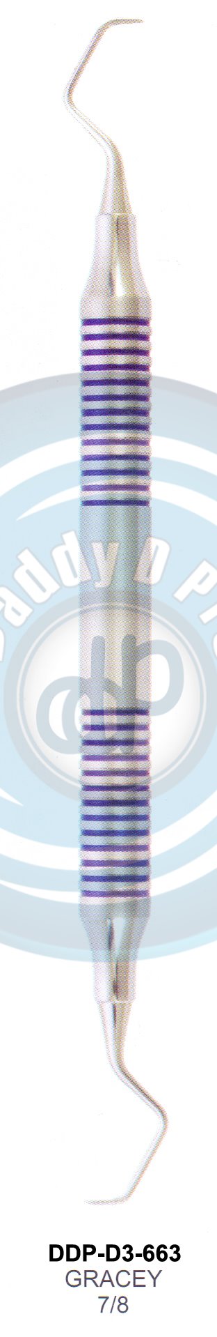DENTEL CURETTES HOLLOW HANDLE PLASMA BLUE COATED 10MM , LENGHT 170MM GREACEY CURETTES 7/8