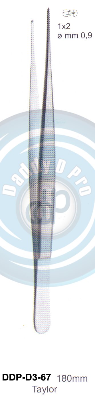DENTAL TWEEZERS TAYLOR 180MM 1X2 TEETH