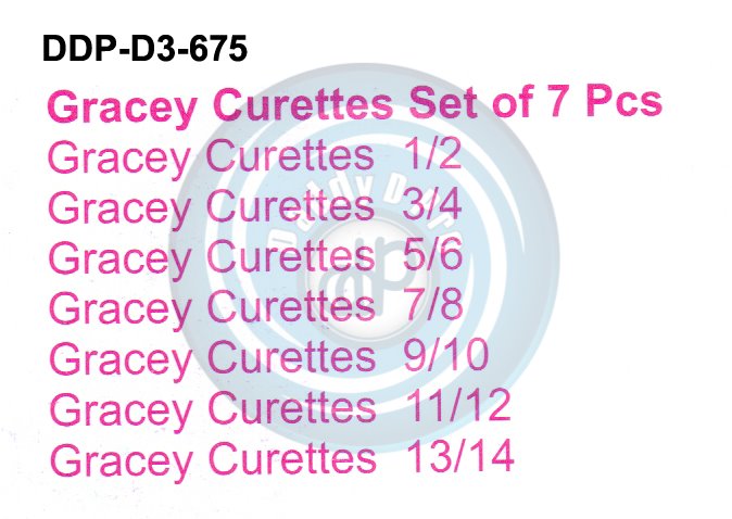 DENTEL CURETTES HOLLOW HANDLE  10MM , LENGHT 170MM WITH SILICON RING GREACEY CURETTES SET OF 7 PCS