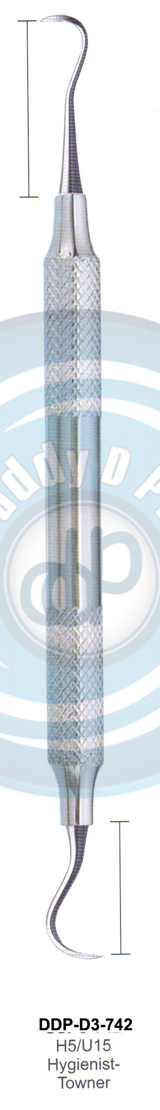 PERIODONTAL INSTRUMENTS AVAILABLE IN HOLLOW HANDLE 8MM, 10 MM SOLID HANDLE 6MM H5/U15 HYGIENIST-TOWNER