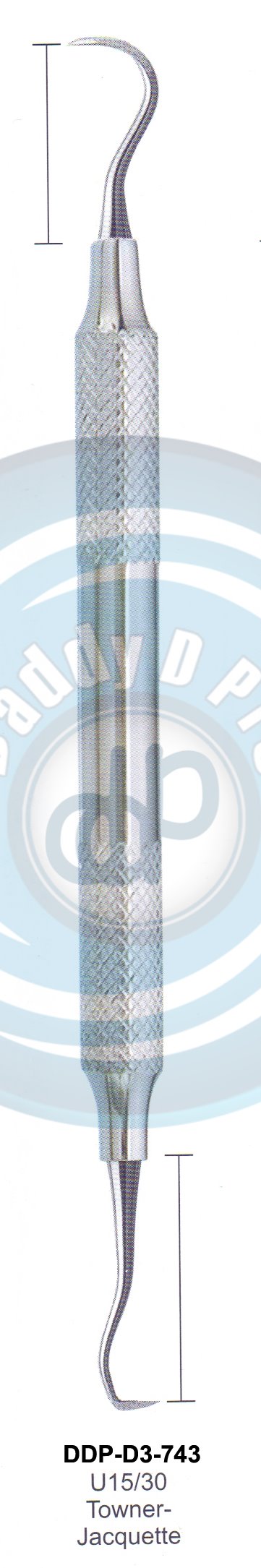 PERIODONTAL INSTRUMENTS AVAILABLE IN HOLLOW HANDLE 8MM, 10 MM SOLID HANDLE 6MM U15/30 TOWNER-JACQUETTE