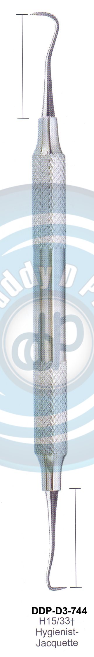 PERIODONTAL INSTRUMENTS AVAILABLE IN HOLLOW HANDLE 8MM, 10 MM SOLID HANDLE 6MM H15/33t HYGIENIST-JACQUETTE