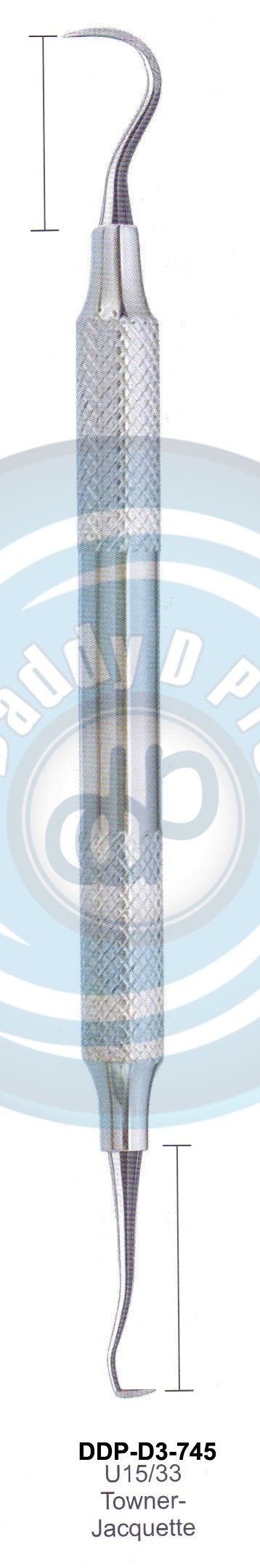 PERIODONTAL INSTRUMENTS AVAILABLE IN HOLLOW HANDLE 8MM, 10 MM SOLID HANDLE 6MM H15/33 TOWNER-JACQUETTE