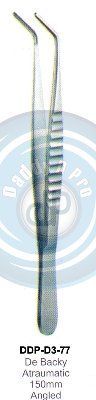 DENTAL TWEEZERS DE BACKY ATRAUMATIC 150MM ANGLED