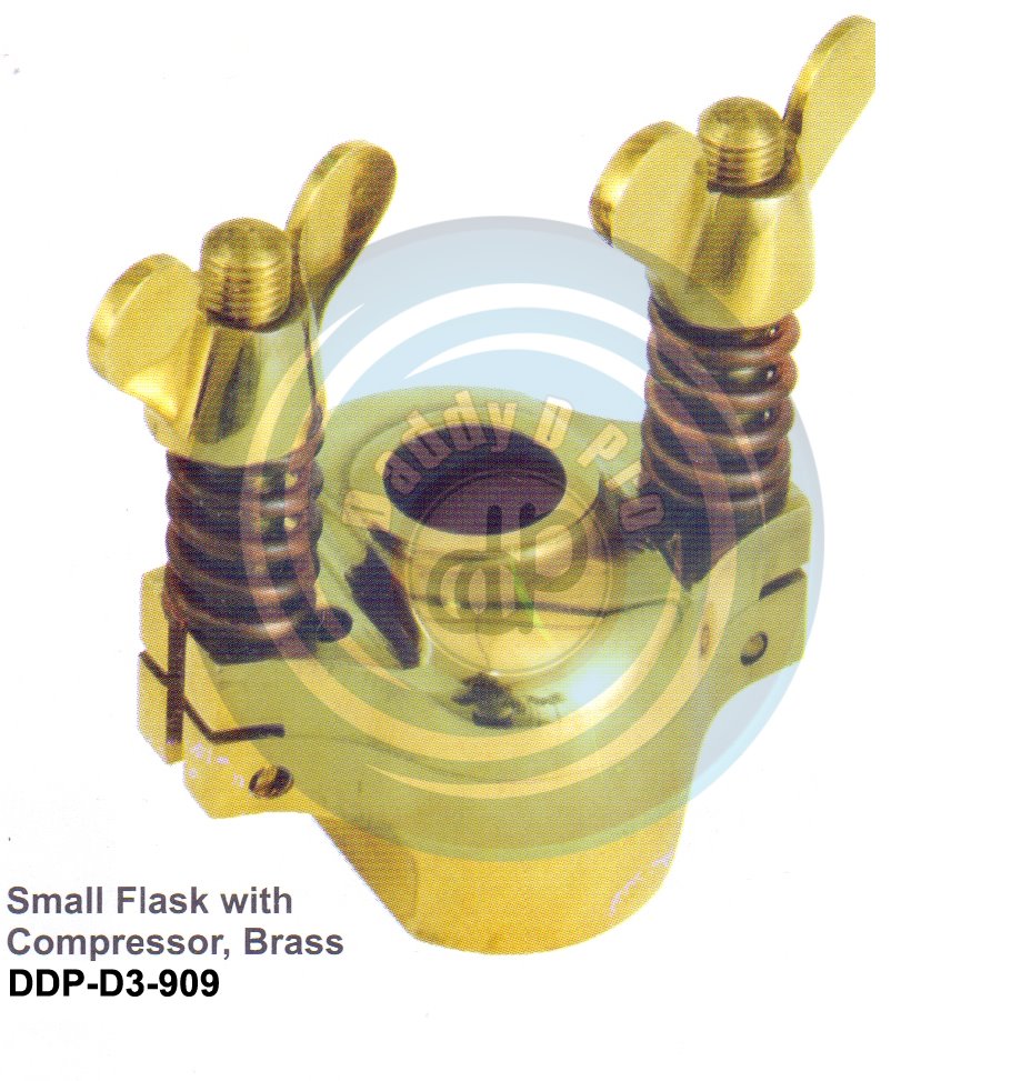 FLASKS & COMPRESSORS SMALL FLASK WITH COMPRESSOR, BRASS