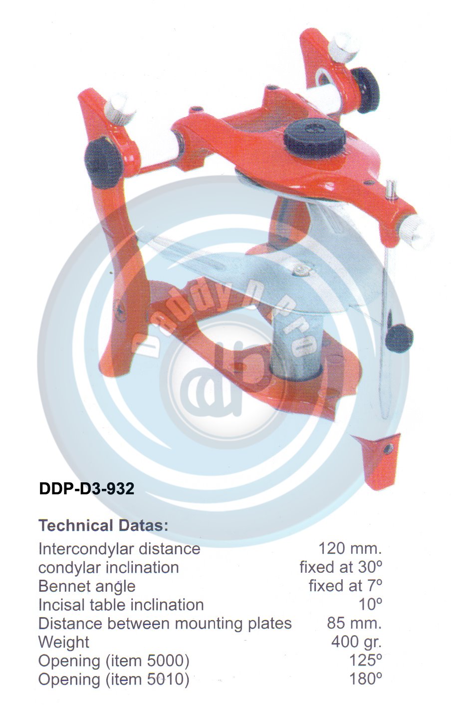 ARTICULATORS    TECHNICAL DATAS
