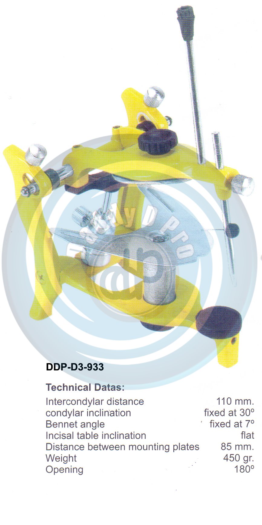 ARTICULATORS    TECHNICAL DATAS
