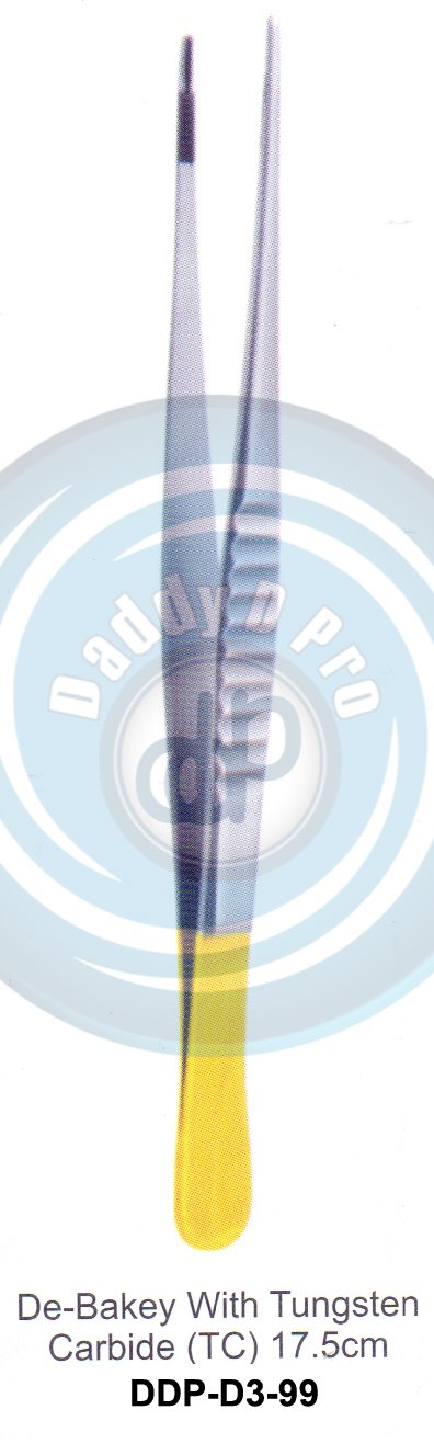 DENTAL TWEEZERS DE-BAKEY WITH TUNGSTEN CARBIDE(TC) 17.5CM