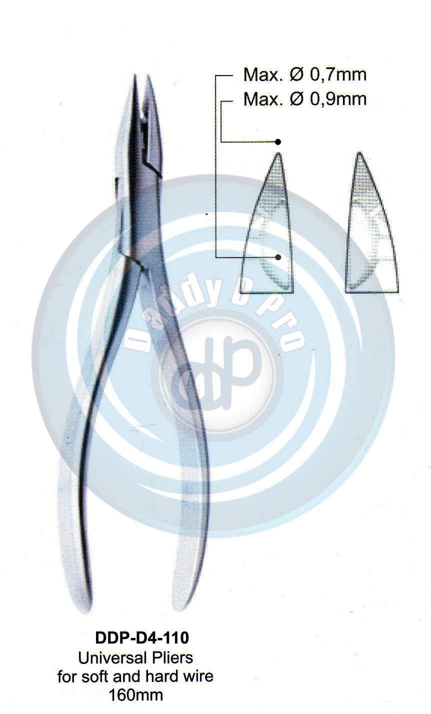 PLIERS OF ORTHODONTIC & PROSTHETICS  UNNIVERSAL PLIERS FOR SOFT AND HARD WIRE 160MM