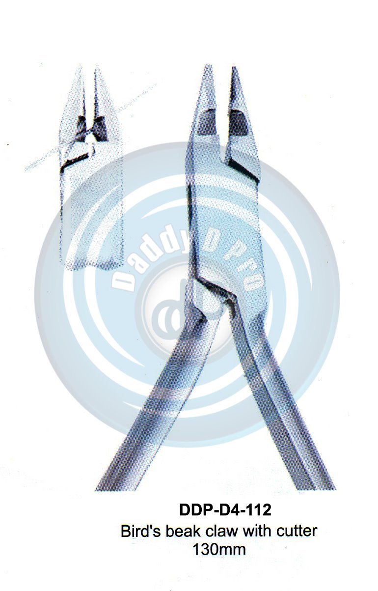 PLIERS OF ORTHODONTIC & PROSTHETICS  BIRDS BEAK CLAW WITH CUTTER 130MM