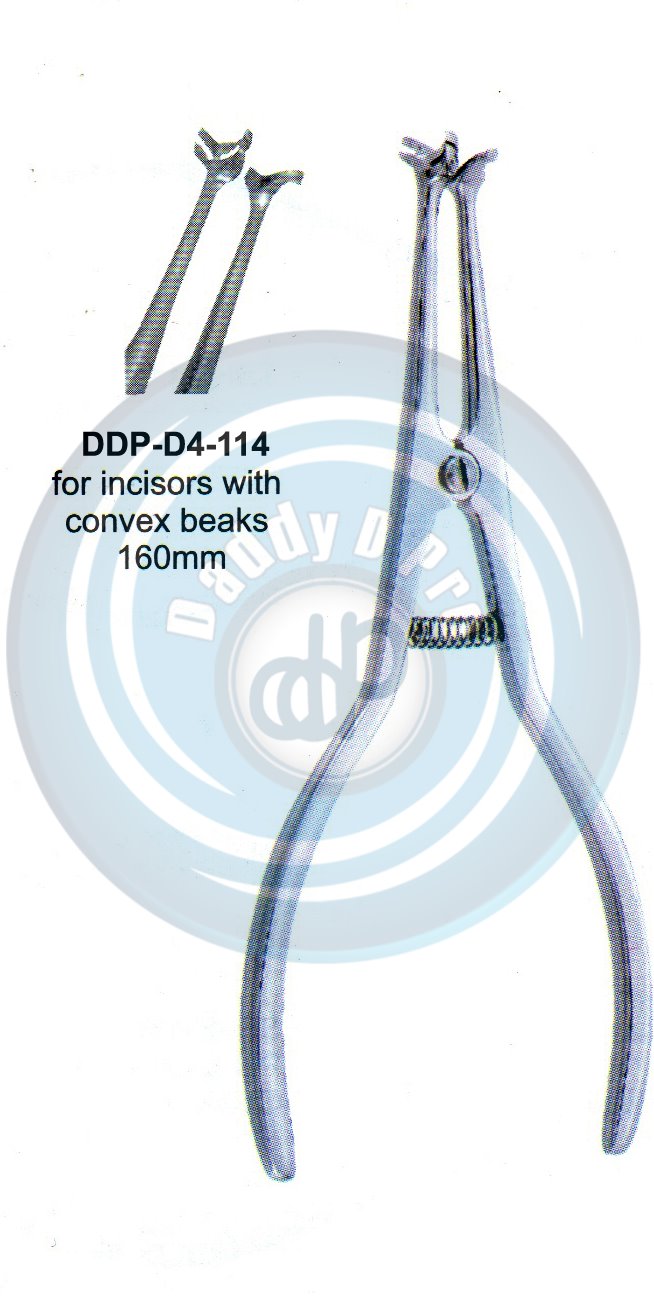 PLIERS OF ORTHODONTIC & PROSTHETICS   FOR INCISORS WITH CONVEX BEAKG 160MM