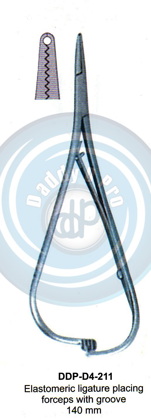 PLIERS OF ORTHODONTIC & PROSTHETICS ELASTMERIC LIGATURE PLACING FORCEPS WITH GROOVE 140MM
