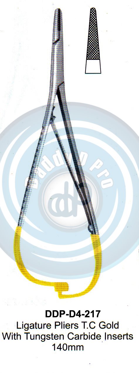 PLIERS OF ORTHODONTICS & PROSTHETICS MATHIEU LIGATURE PLIERS TC. GOLD WITH TUNGSTEN CARBIDE INSERTS 1401MM