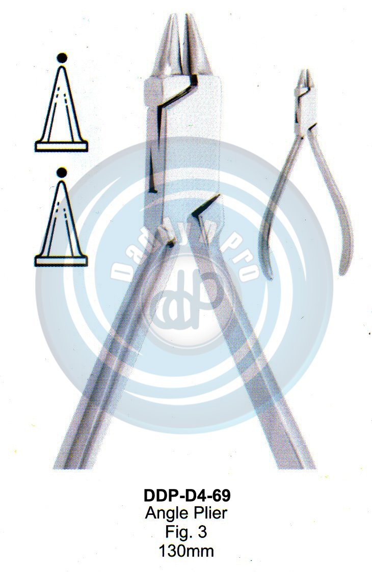 PLIERS OF ORTHODONTIC & PROSTHETICS ANGLE PLIERS FIG.3 130MM