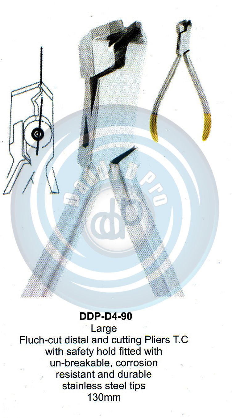 PLIERS OF ORTHODONTIC & PROSTHETICS  LARGE FLUCH-CUT DISTAL AND CUTTING PLIER T.C. 130MM