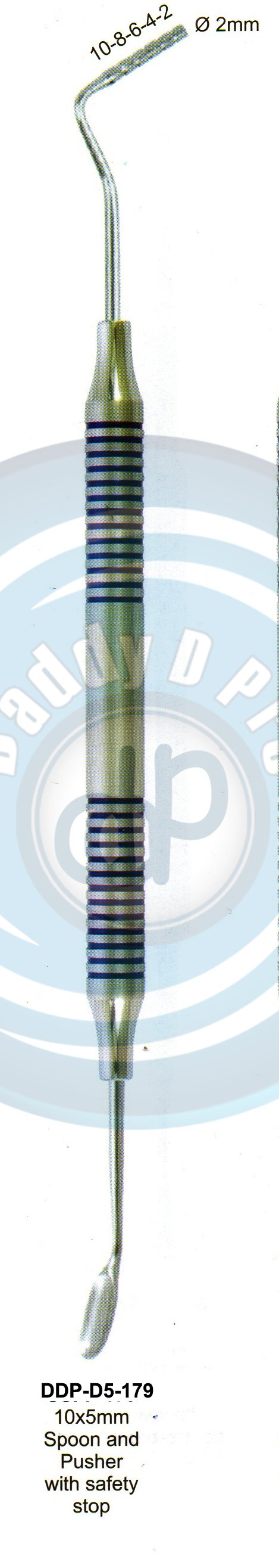INSTRUMENTS FOR IMPLANTS SPOON AND PUSHER(TRINOVO) 10X5 MM  SPOON AND PUSHER WITH SAFETY STOP