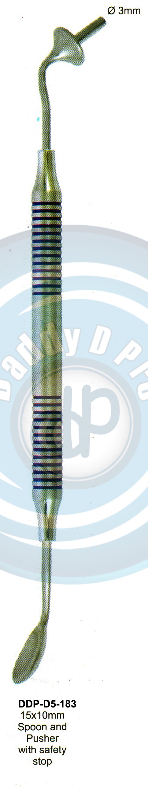 INSTRUMENTS FOR IMPLANTS SPOON AND PUSHER(TRINOVO) 10X5 MM  SPOON AND PUSHER WITH SAFETY STOP