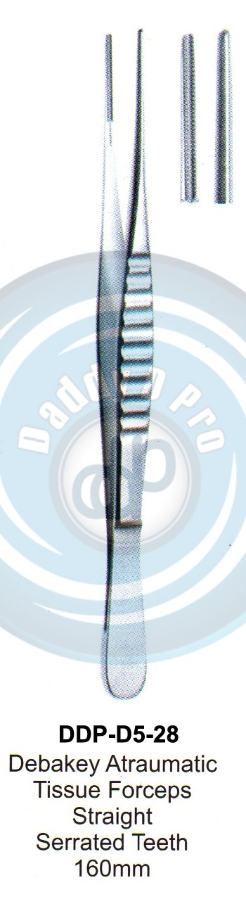 INSTRUMENTS FOR IMPLANTS TIISSUE MEMBRANE FORCEPS DEBAKEY ATRAUMATIC TISSUE FORCEPS STRAIGHT