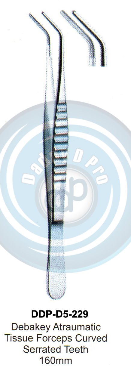 INSTRUMENTS FOR IMPLANTS TIISSUE MEMBRANE FORCEPS DEBAKEY ATRAUMATIC TISSUE FORCEPS CURVED