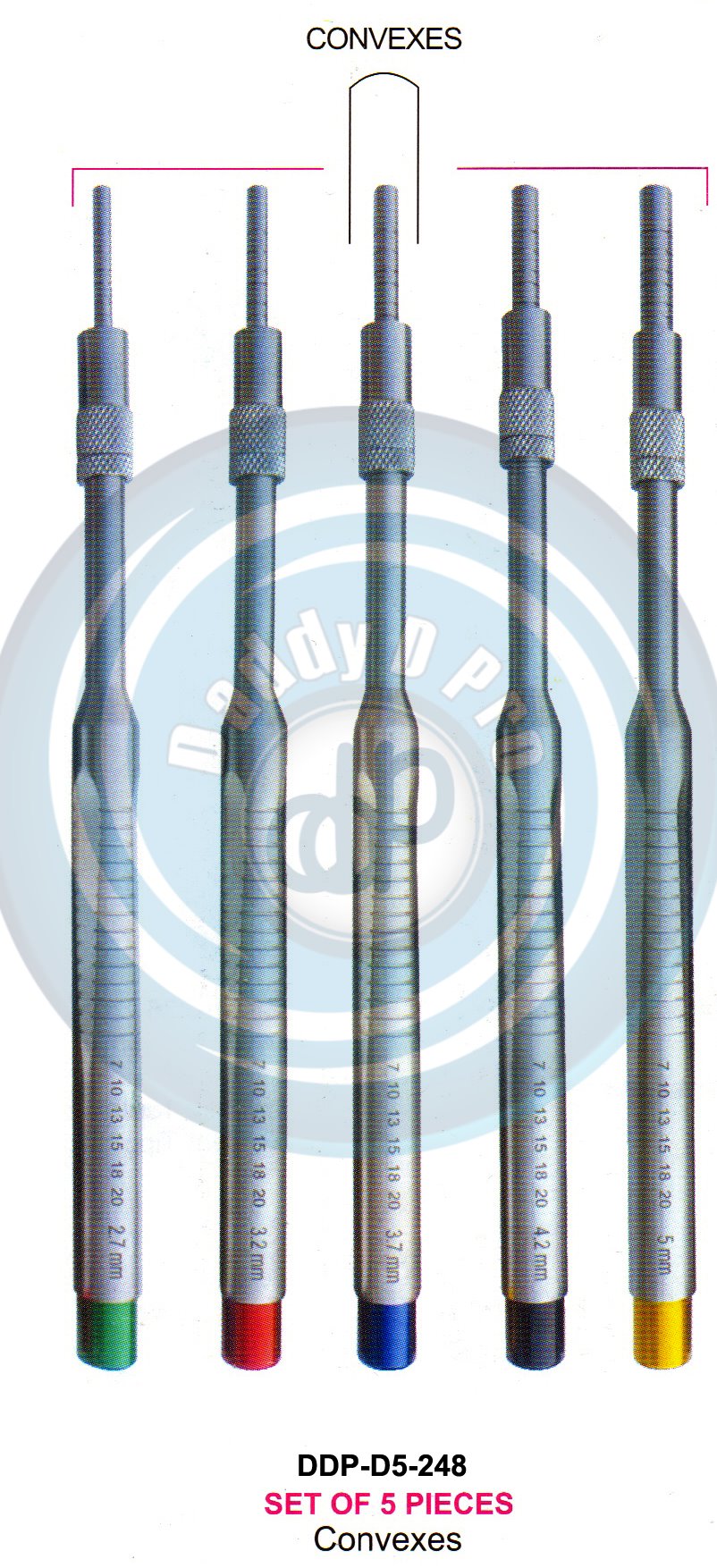 INSTRUMENTS FOR IMPLANTS CONVEXES  SET OF ABOVE 5 PCS.