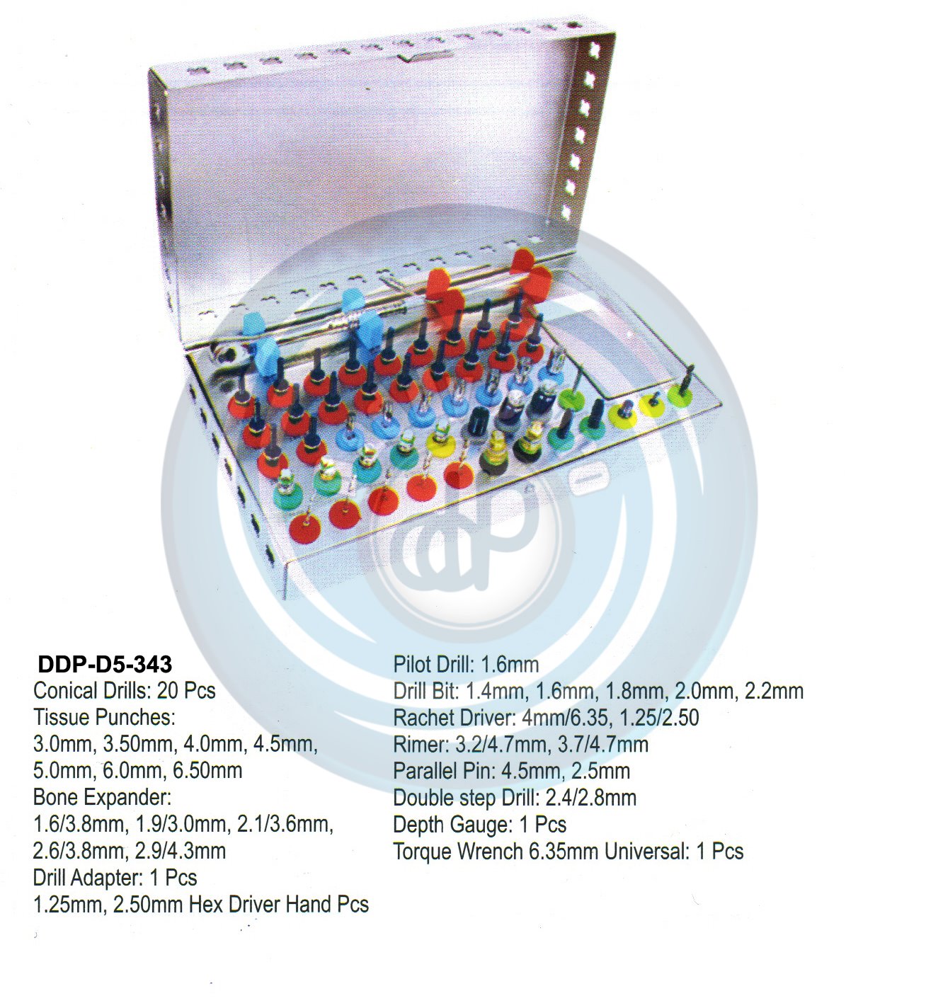 INSTRUMENTS FOR IMPLANTS CONICAL DRILLS: 20 PCS.