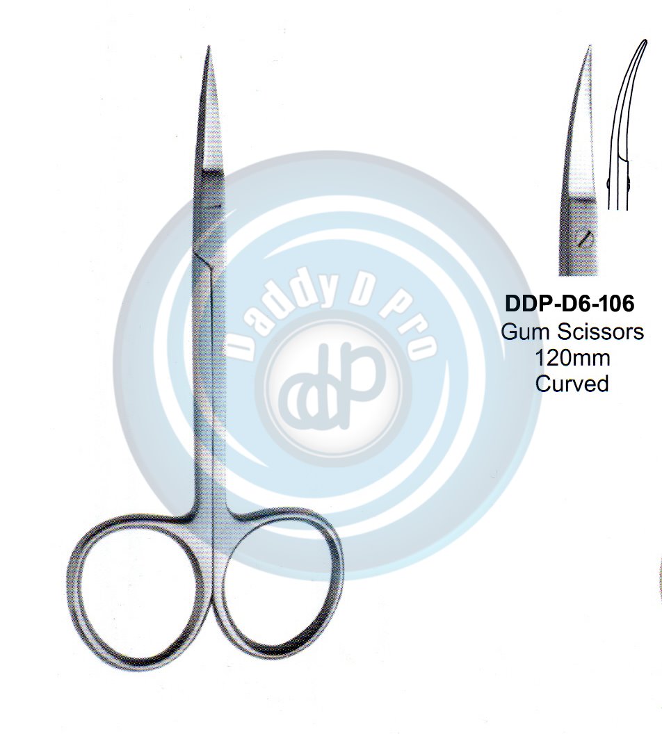 SCISSORS, SUPER CUT , TUNSTEN CARBIDE GUM SCISSORS 120MM CURVED