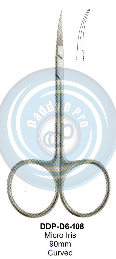 SCISSORS, SUPER CUT , TUNSTEN CARBIDE GUM SCISSORS MICRO IRIS 90MM CURVED