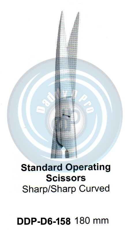 SCISSORS, SUPER CUT , TUNSTEN CARBIDE  STANDARD OPERATING SCISSORS SHARP/SHARP CURVED 180MM