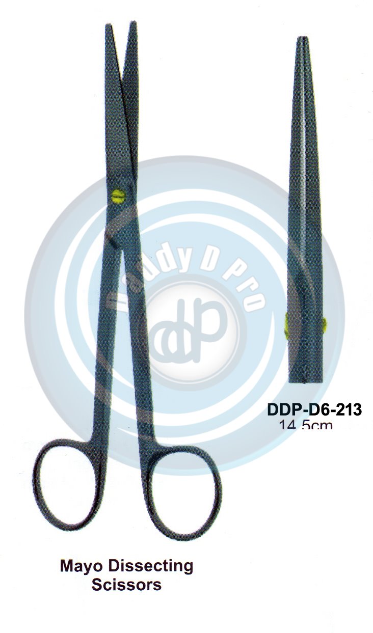 SCISSORS, SUPER CUT , TUNSTEN CARBIDE T.C. / CREMIC COATED SCISSORS MAYO DISECTING SCISSORS 14.5CM STRAIGHT